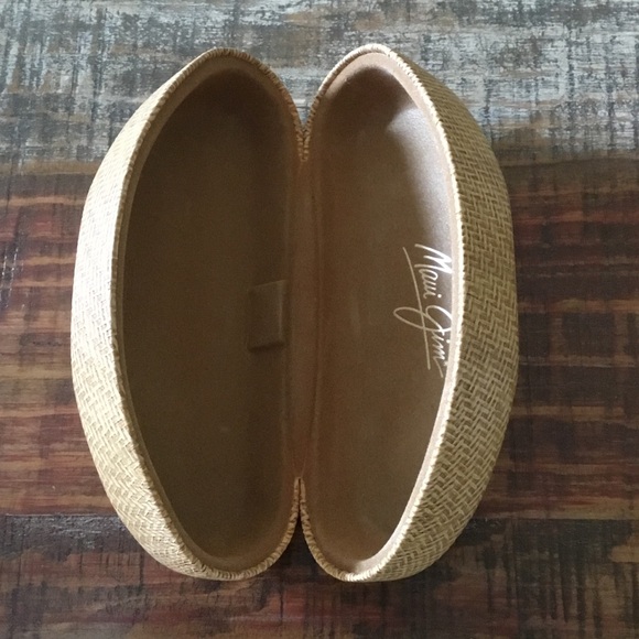 Maui Jim Hard Case Clamshell Tan Woven Wicker Sunglass Case - Picture 9 of 11